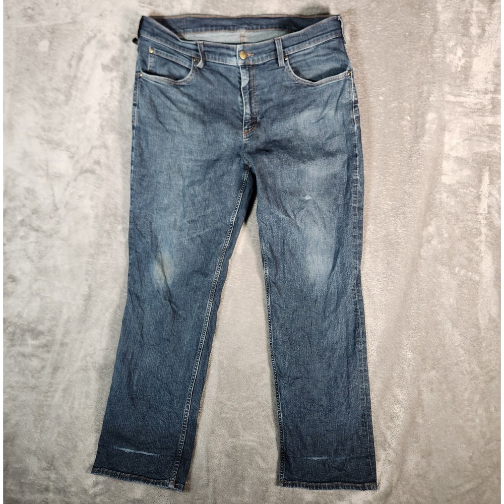 Duluth Trading Jeans 40 Grit Men's 36x30 Blue Straight Leg Heavy‎ Denim Workwear